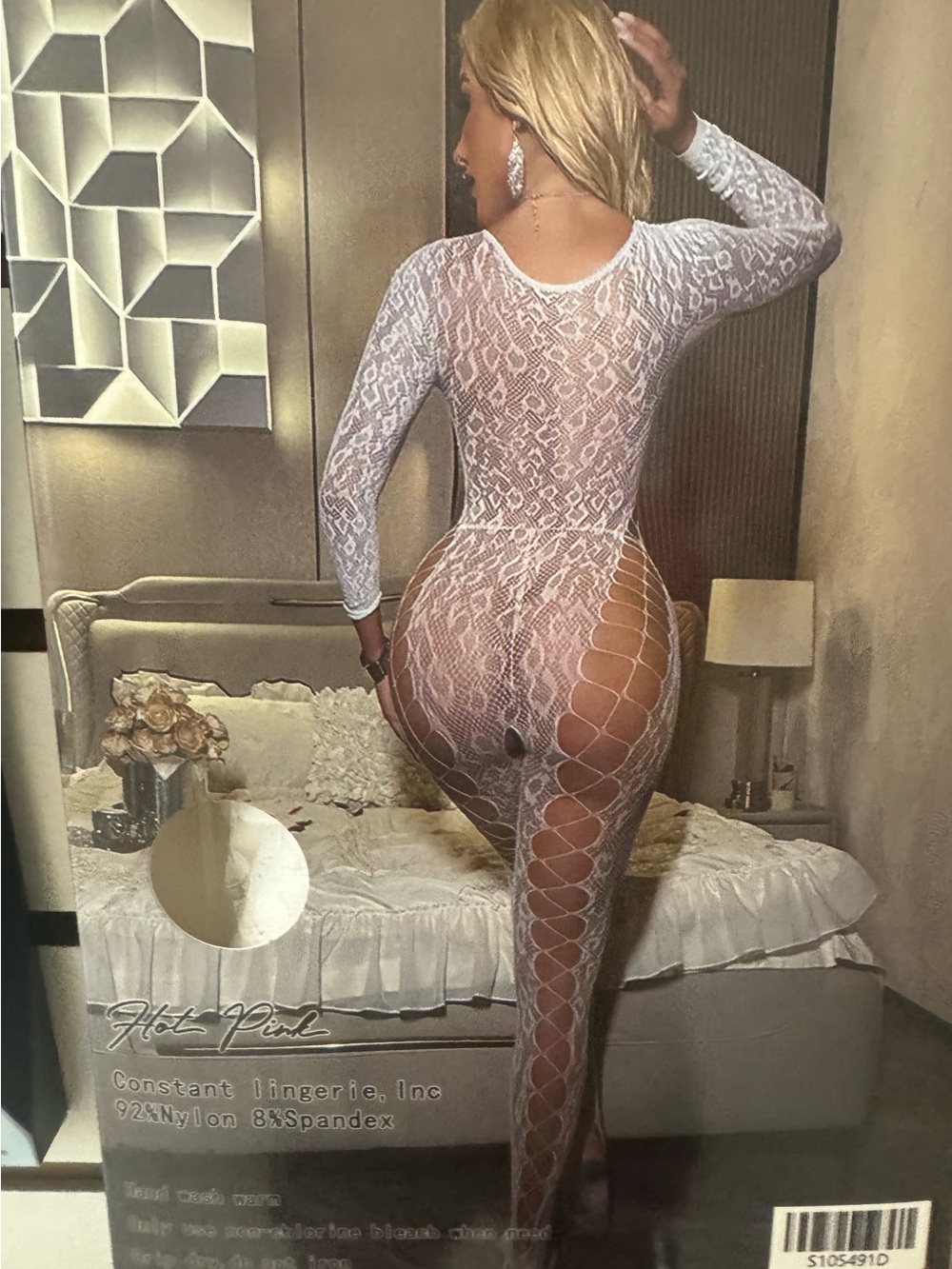 White Lace Cutout Bodystocking - Women Intimates